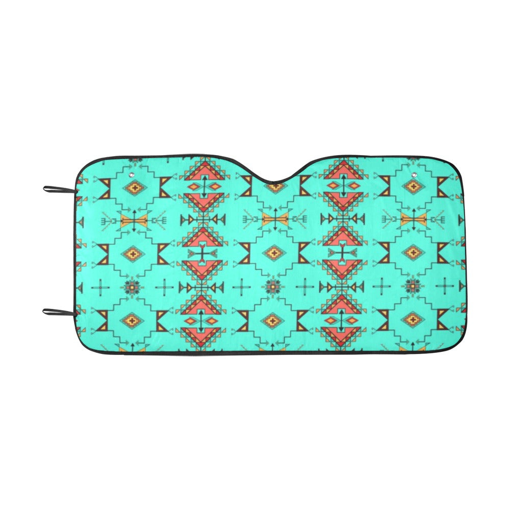 Thunder Flight Turquoise Car Sun Shade 55"x30"