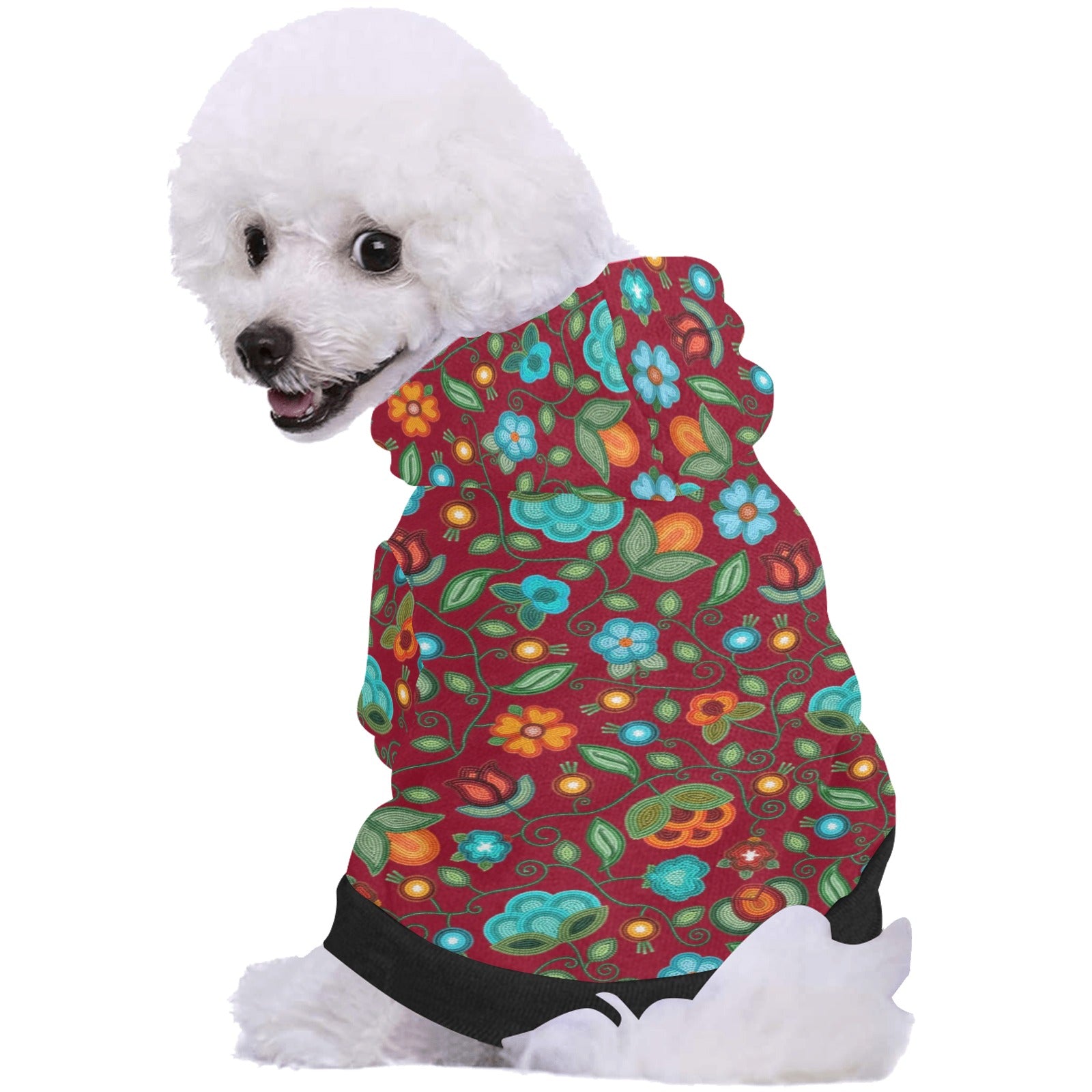 Prairie Fire Petals Red Pet Dog Hoodie