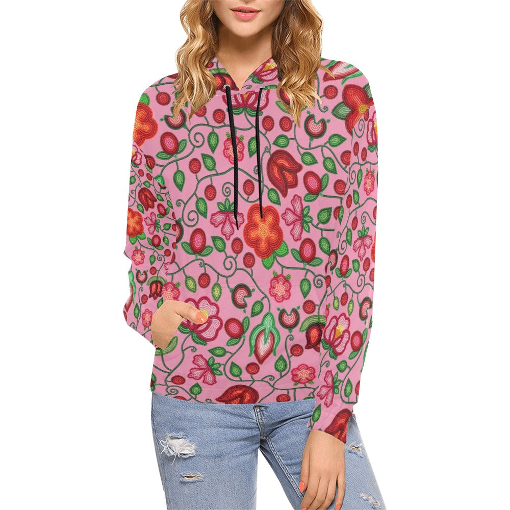 Rose Reverie Pink All Over Print Hoodie for Women (USA Size)