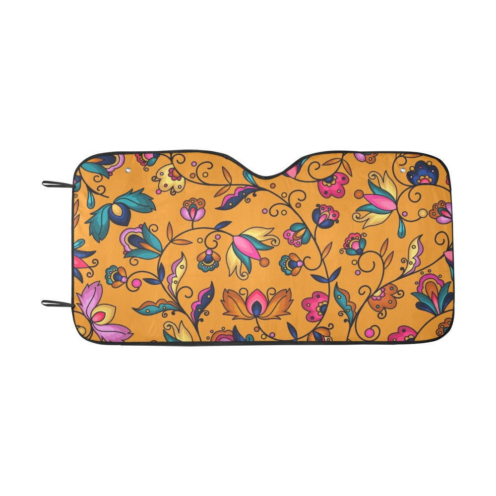 Copper Prairie Petals Orange Car Sun Shade 55"x30"