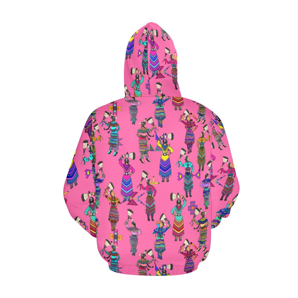 Women's Jingle Dancers Pink Hoodie for Men (USA Size)