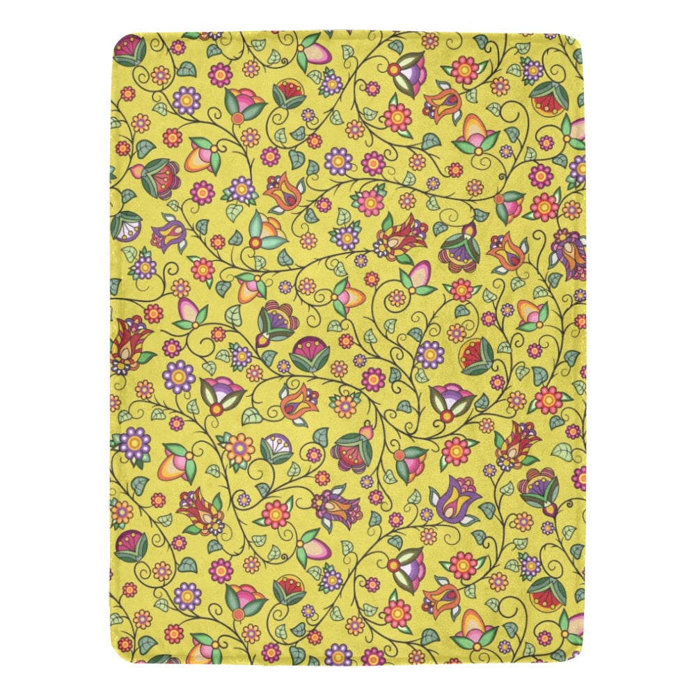 Heartbeat Petals Yellow Ultra-Soft Micro Fleece Blanket 60"x80"