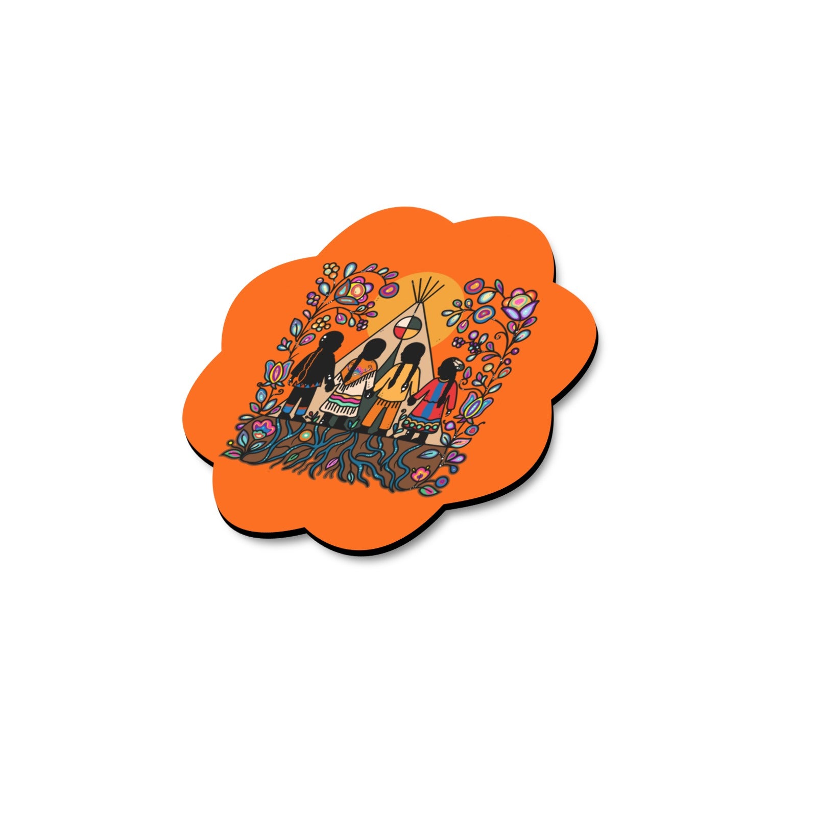 Rooted in Culture Flower-Shaped Fridge Magnet