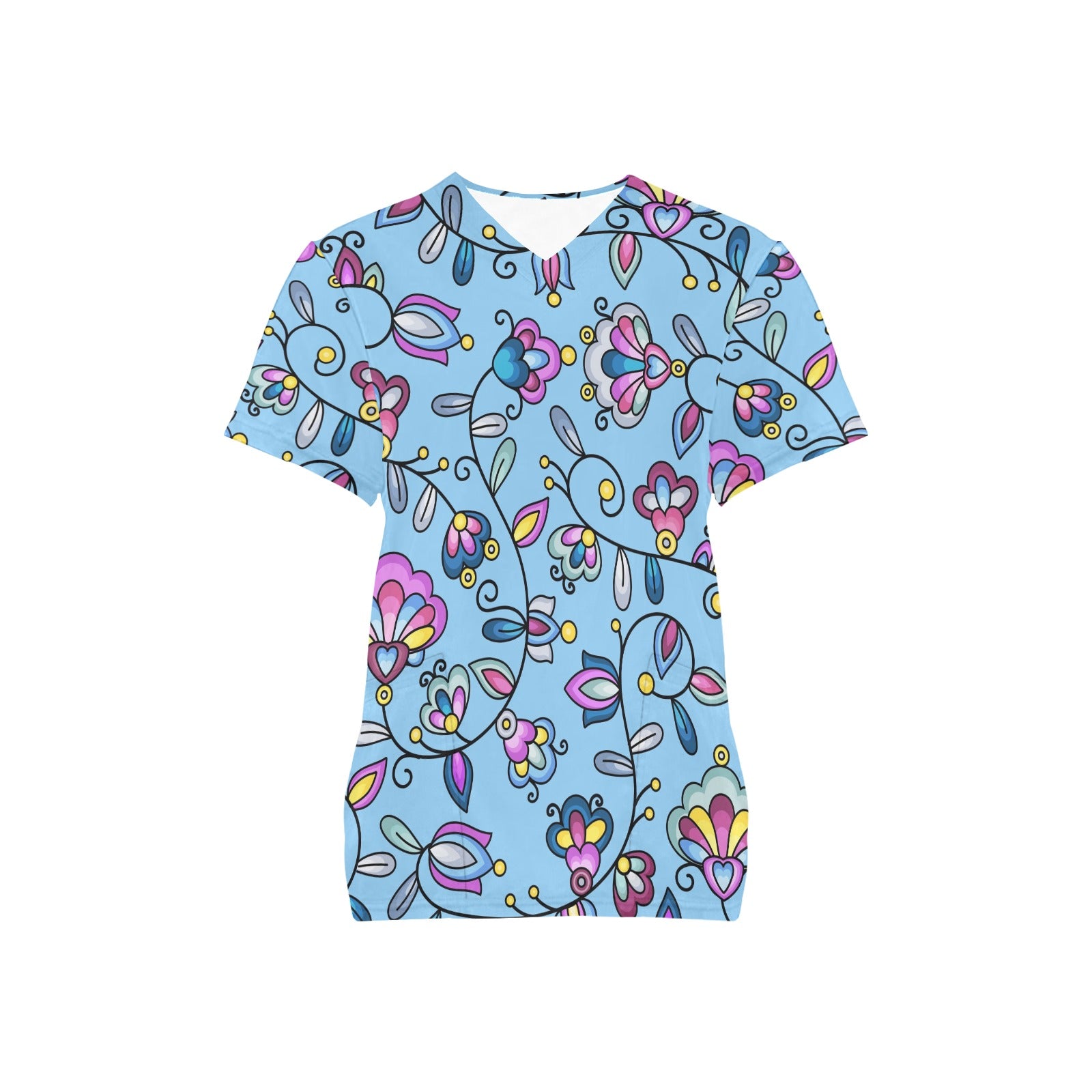 Autumn Bundle Blessing Blue Scrub Top