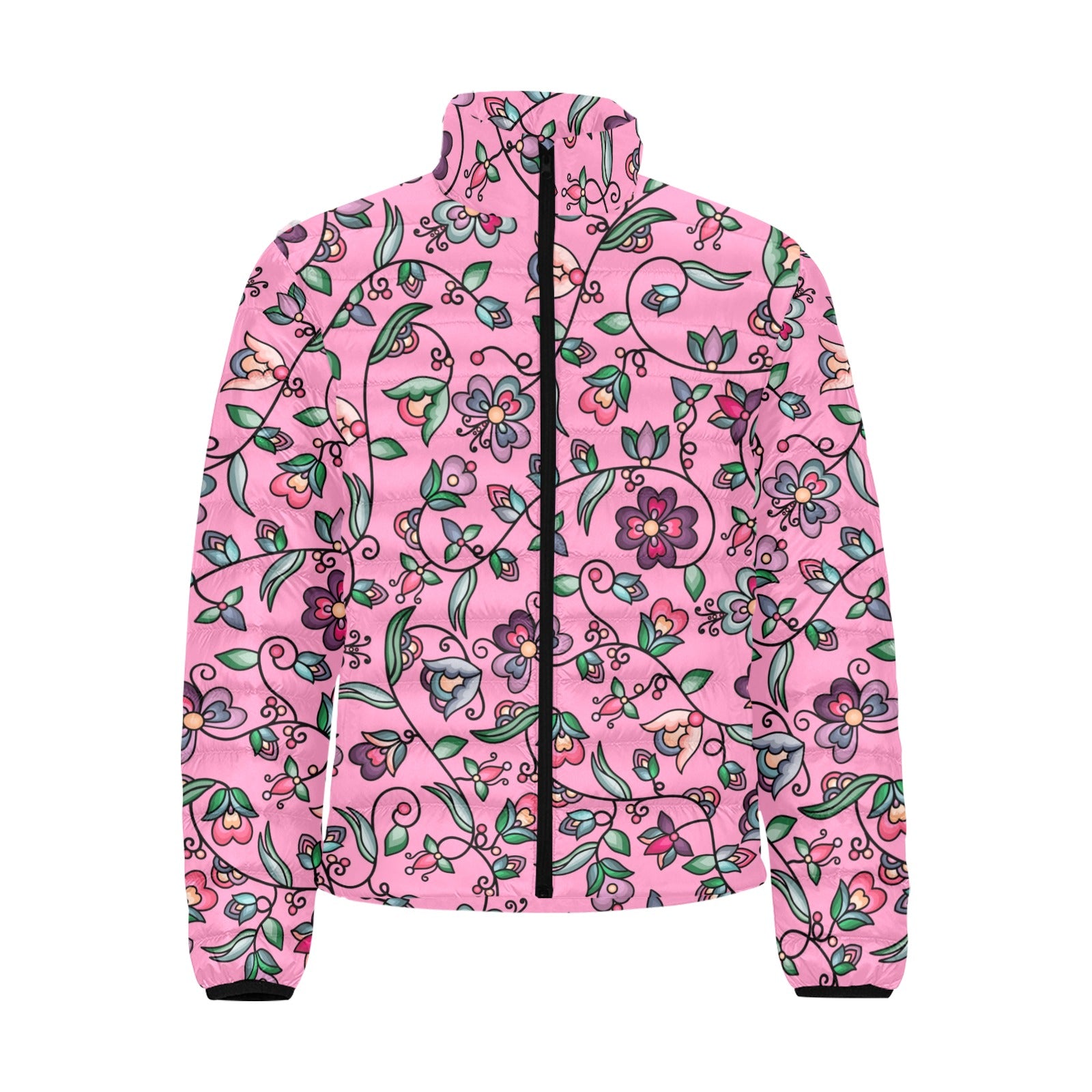 Amber Evening Garland Pink Men's Padded Jacket