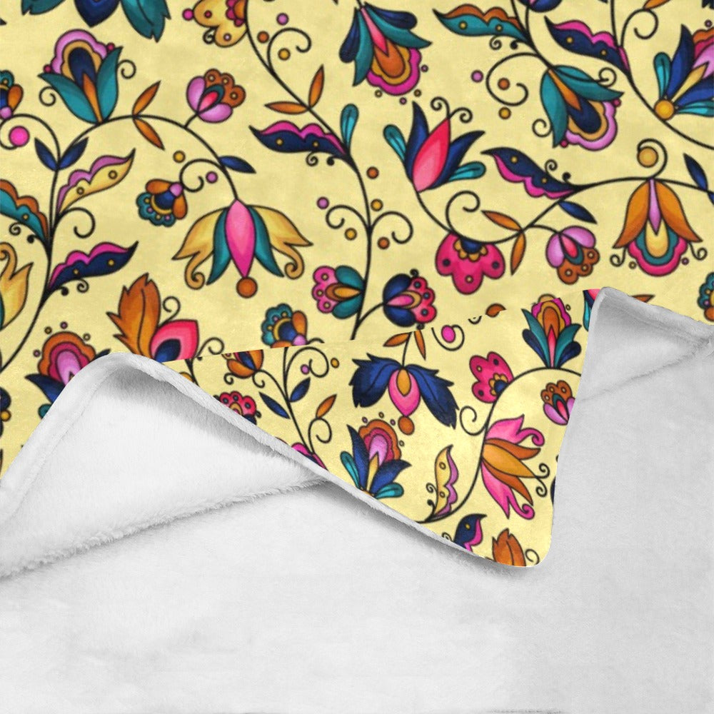 Copper Prairie Petals Yellow Ultra-Soft Micro Fleece Blanket 60"x80"