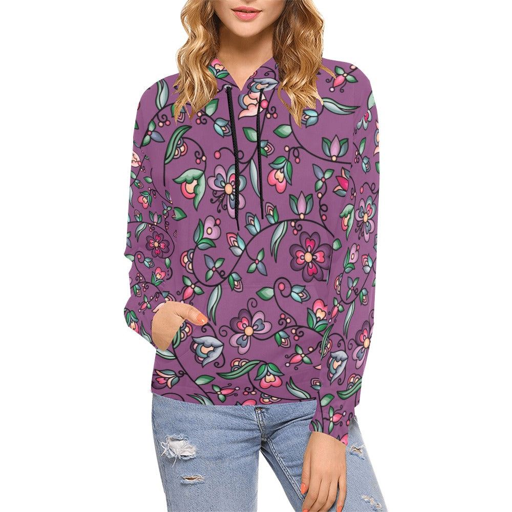 Amber Evening Garland Purple Hoodie for Women (USA Size)