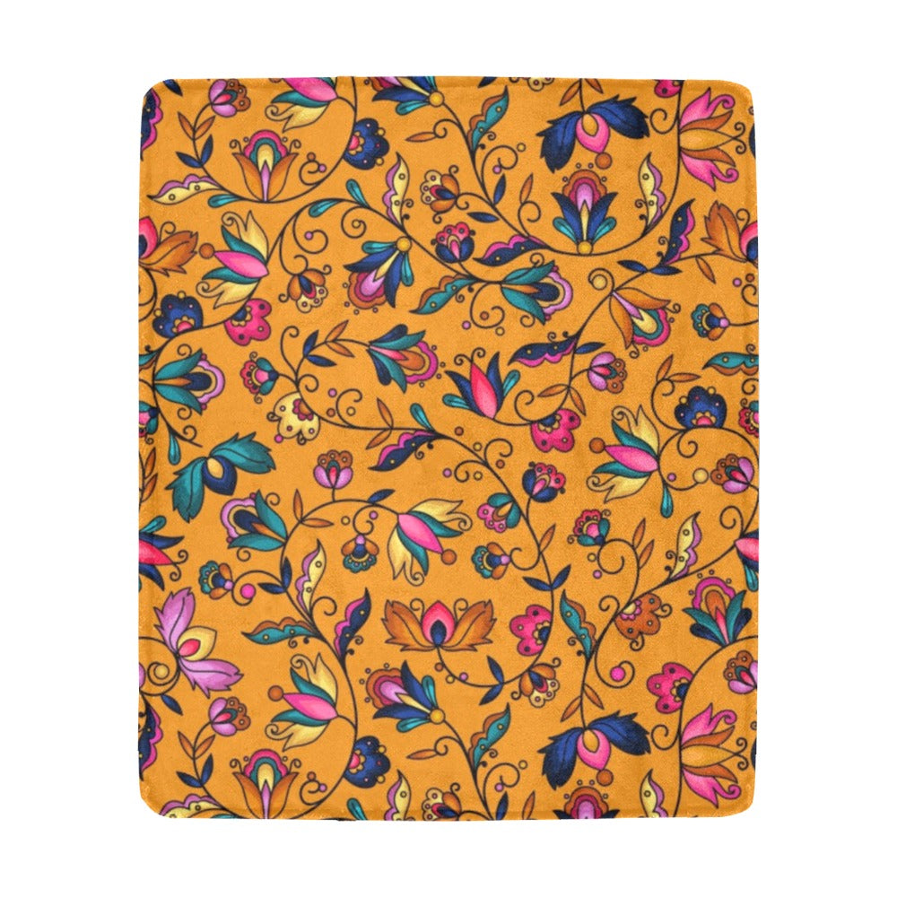 Copper Prairie Petals Orange Ultra-Soft Micro Fleece Blanket 50"x60"