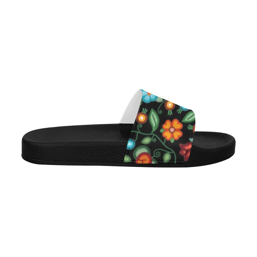 Prairie Fire Petals Black Men's Slide Sandals