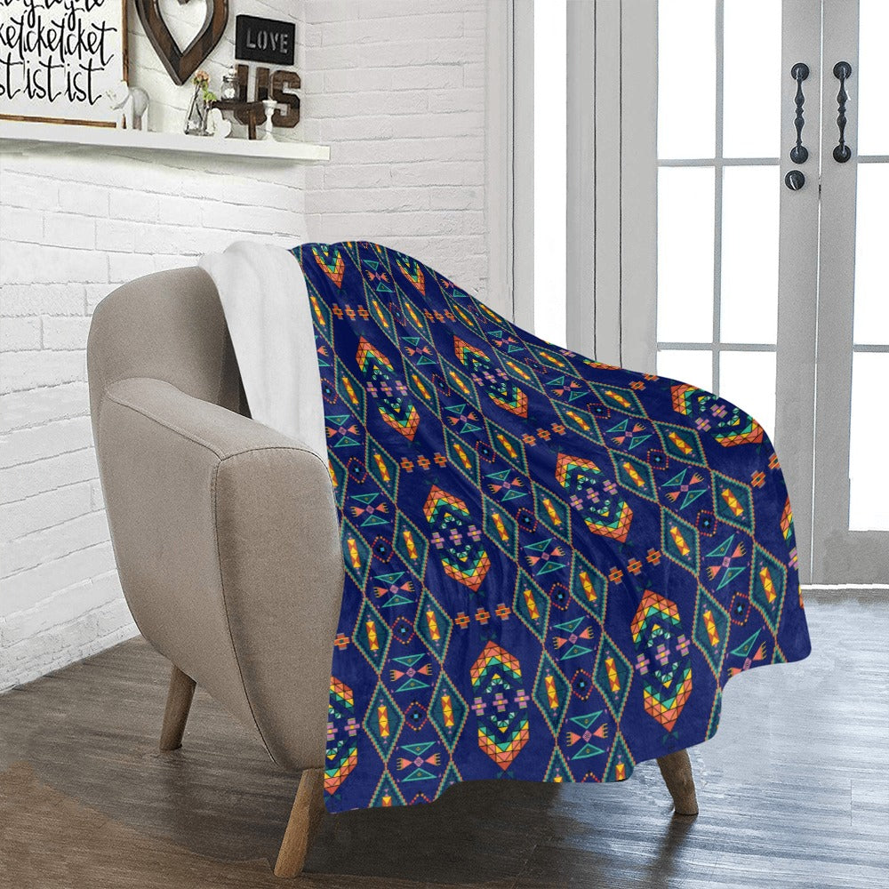 Travois Tipi Blue Ultra-Soft Micro Fleece Blanket 40"x50"