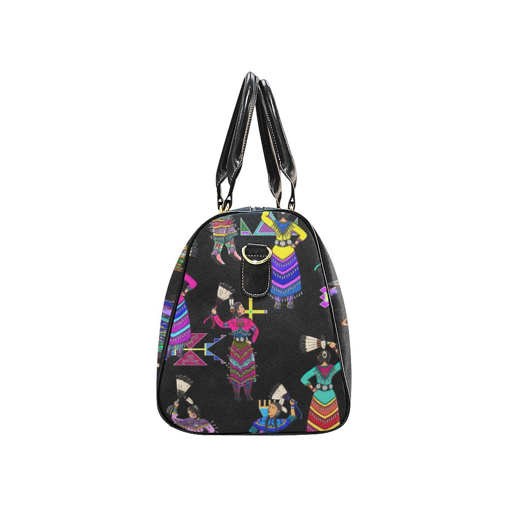 Women's Jingle Dancers Black Waterproof Travel Bag/Small