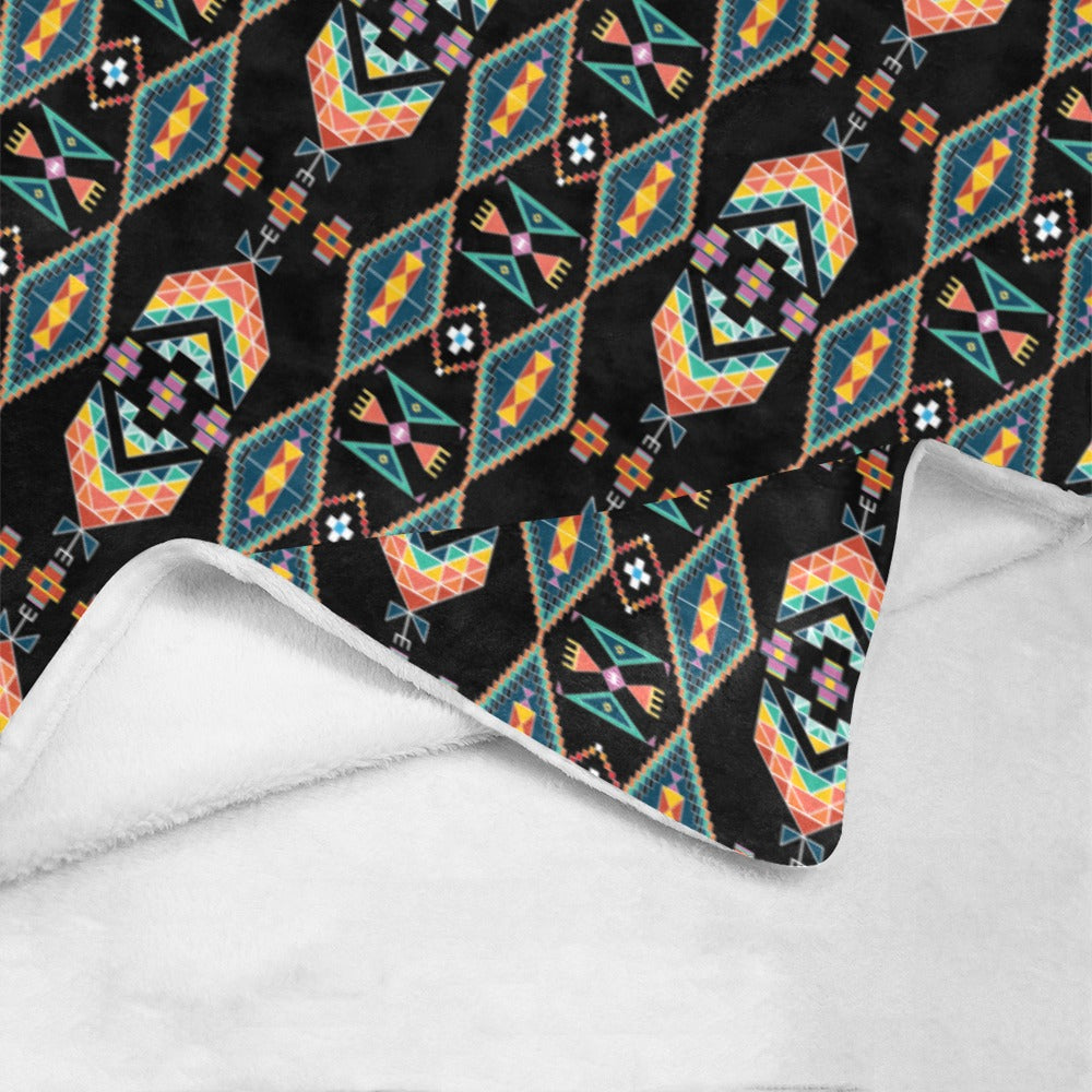 Travois Tipi Black Ultra-Soft Micro Fleece Blanket 40"x50"