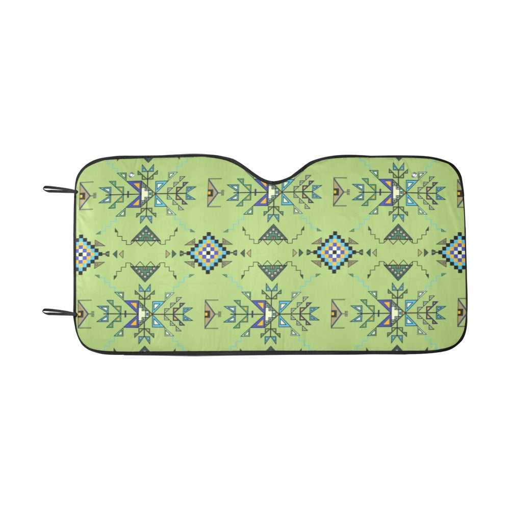 Bear Shield Green Car Sun Shade 55"x30"