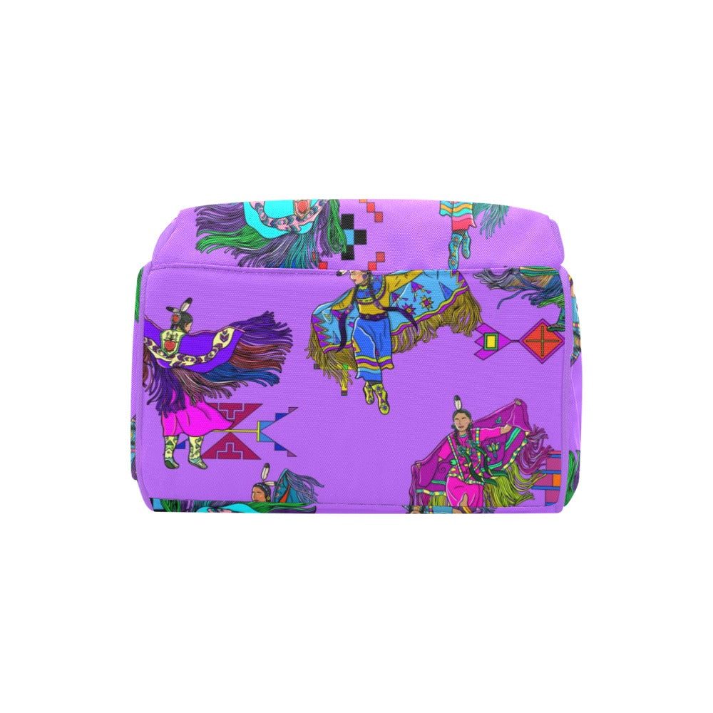 Women's Fancy Dancers Purple Multi-Function Diaper Backpack/Diaper Bag