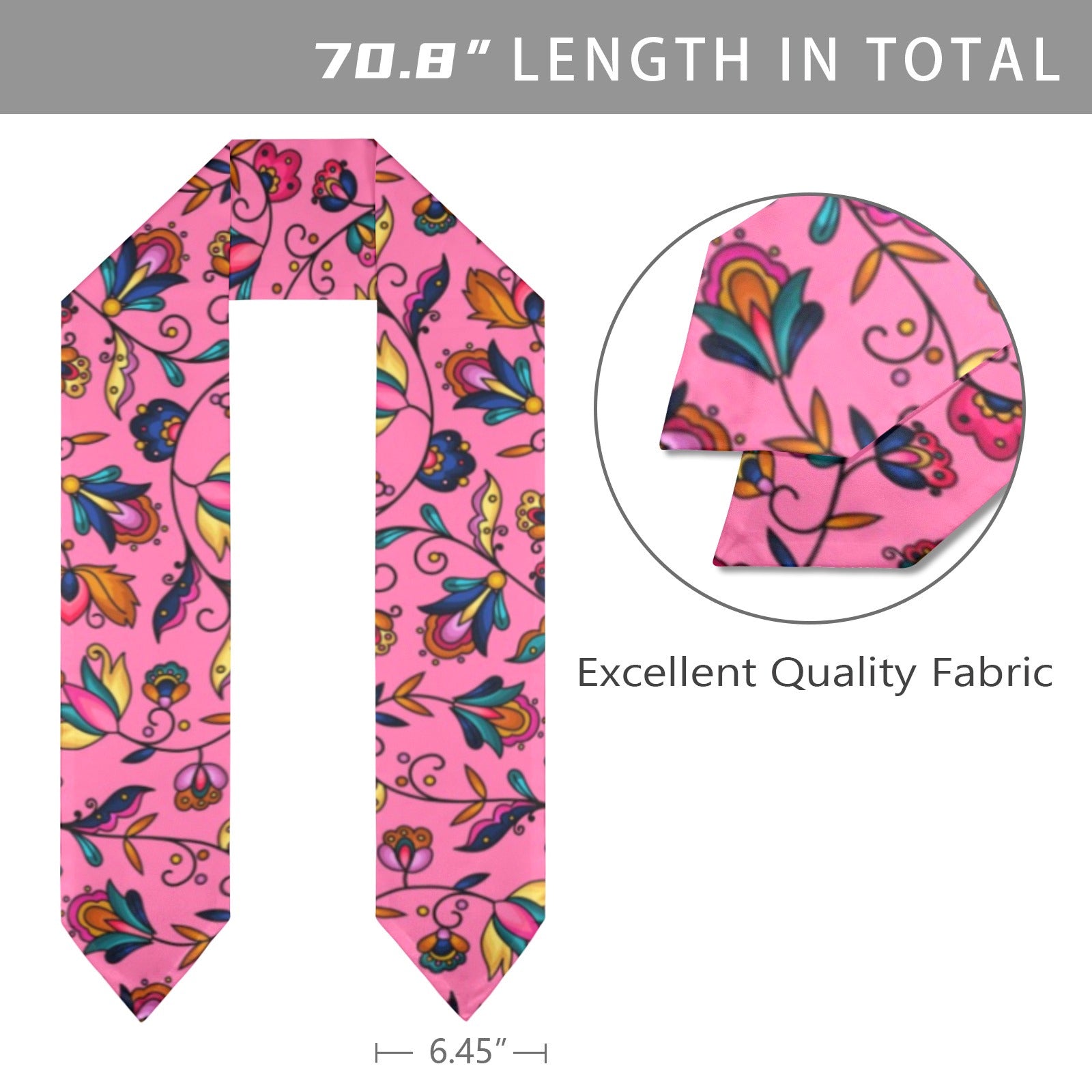 Copper Prairie Petals Pink Graduation Stole