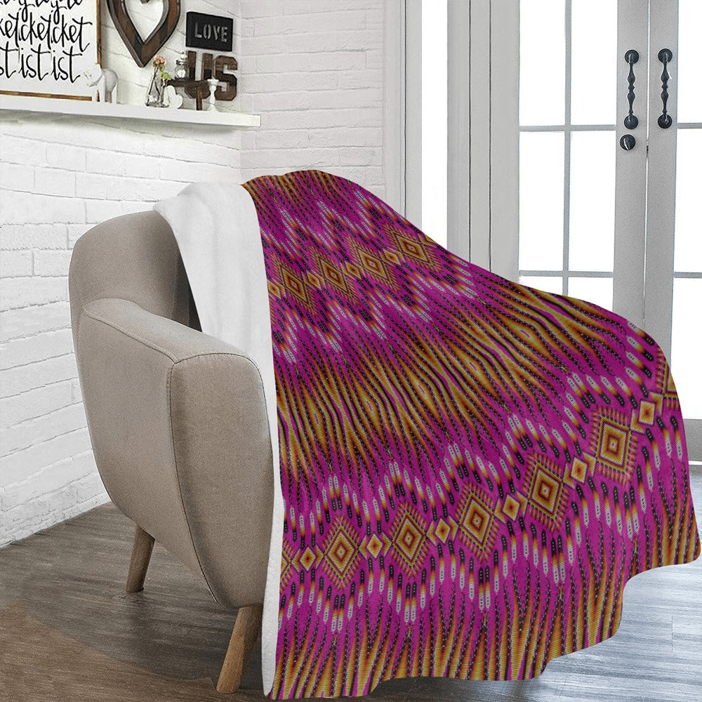 Fire Feather Pink Ultra-Soft Micro Fleece Blanket 60"x80"
