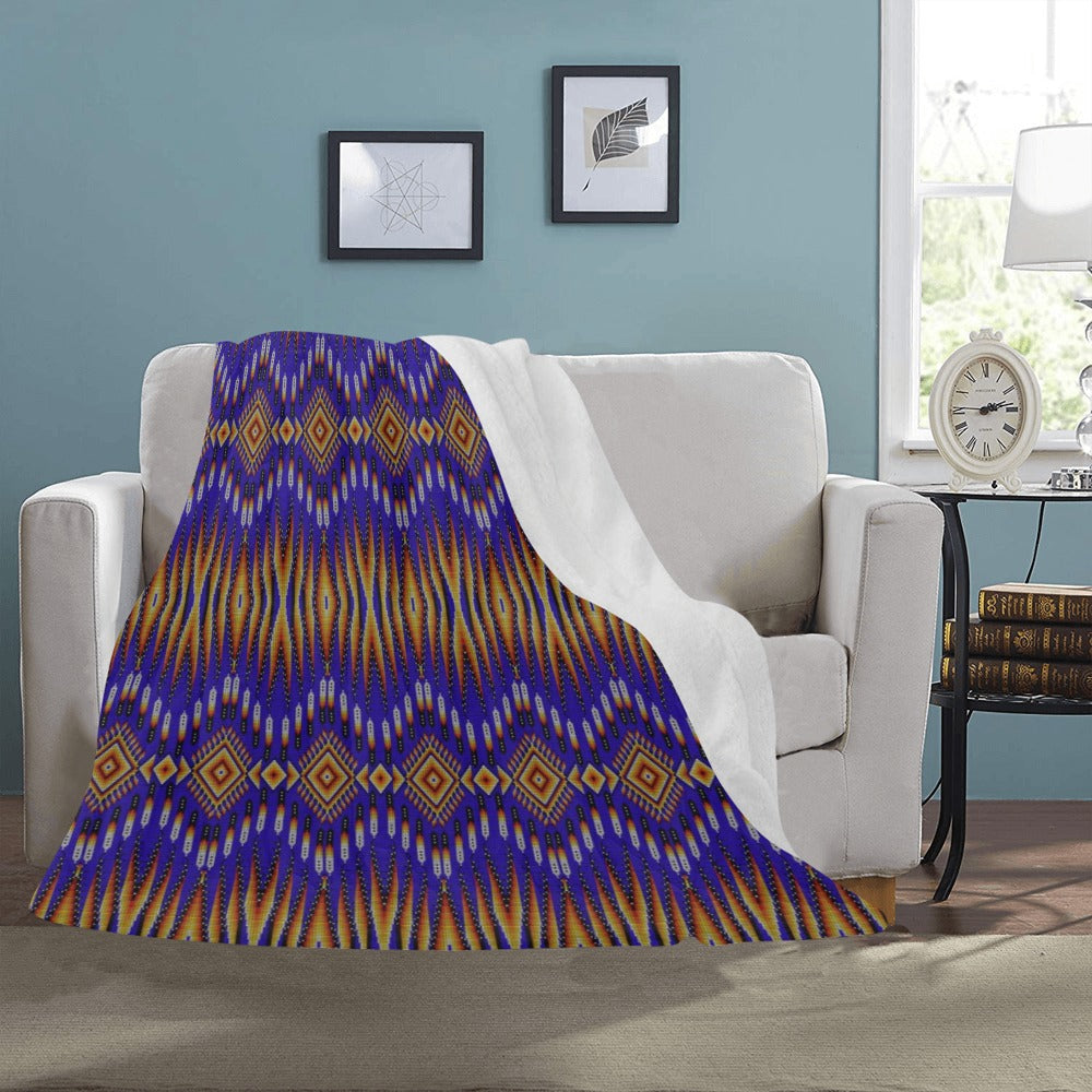 Fire Feather Blue Ultra-Soft Micro Fleece Blanket 50"x60"