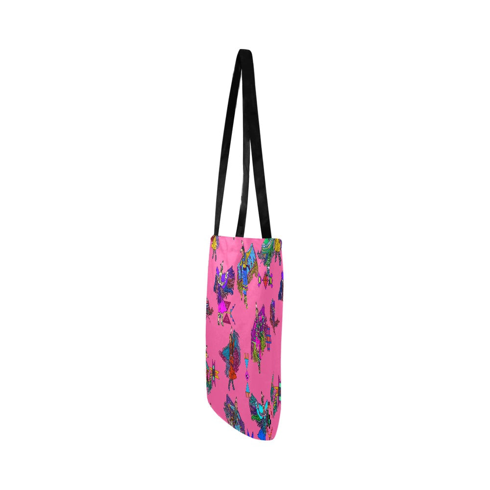 Women's Fancy Dancers Pink Reusable Shopping Bag (Two sides)