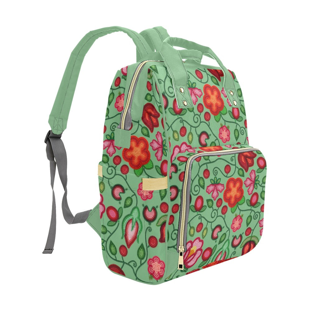 Rose Reverie Green Multi-Function Diaper Backpack/Diaper Bag