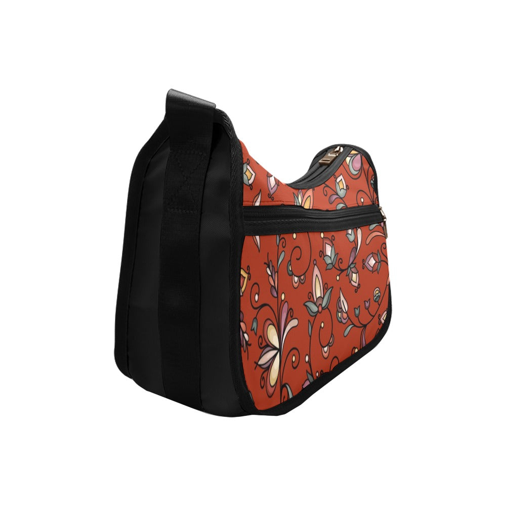 Burnt Sky Petals Red Crossbody Bag