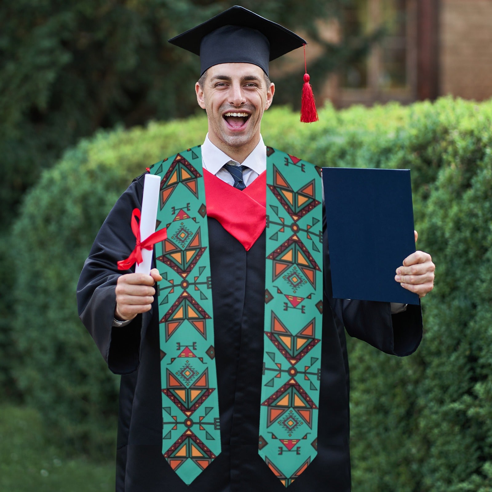 Arrow Dawn Turquoise Graduation Stole