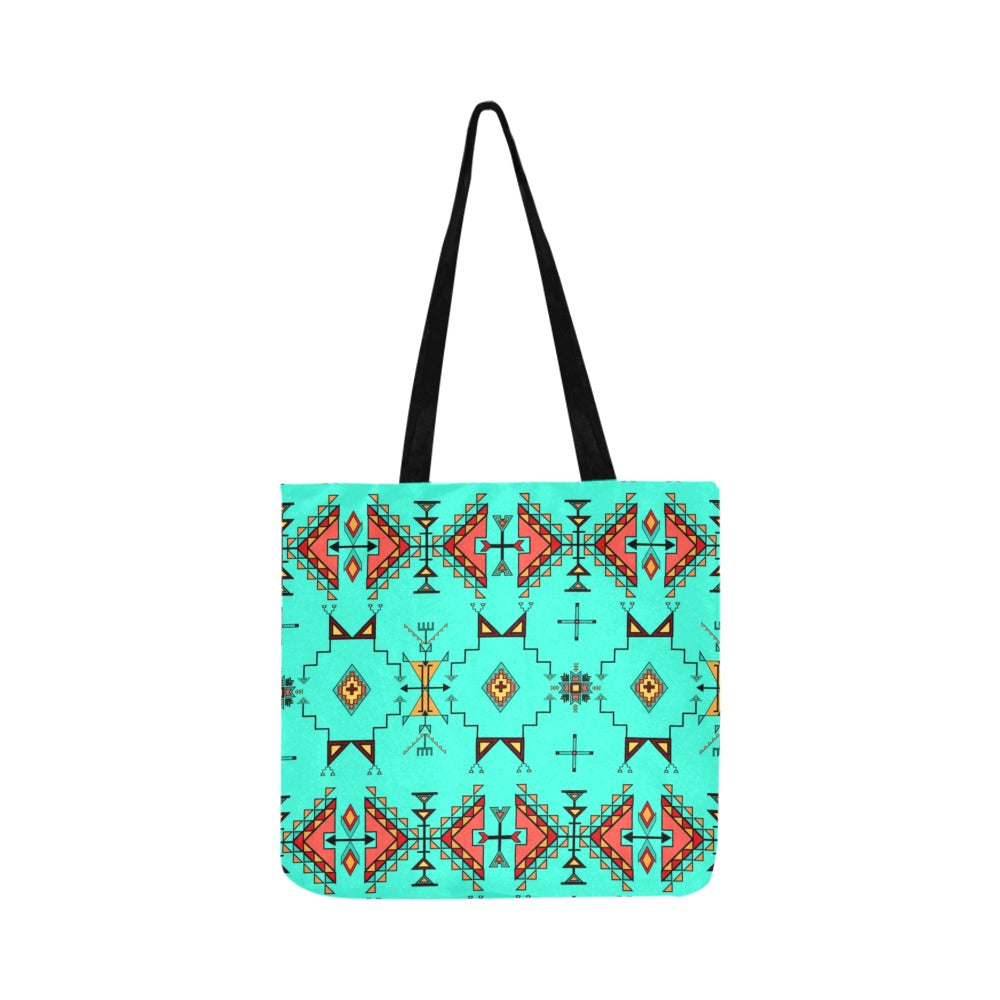 Thunder Flight Turquoise Reusable Shopping Bag (Two sides)