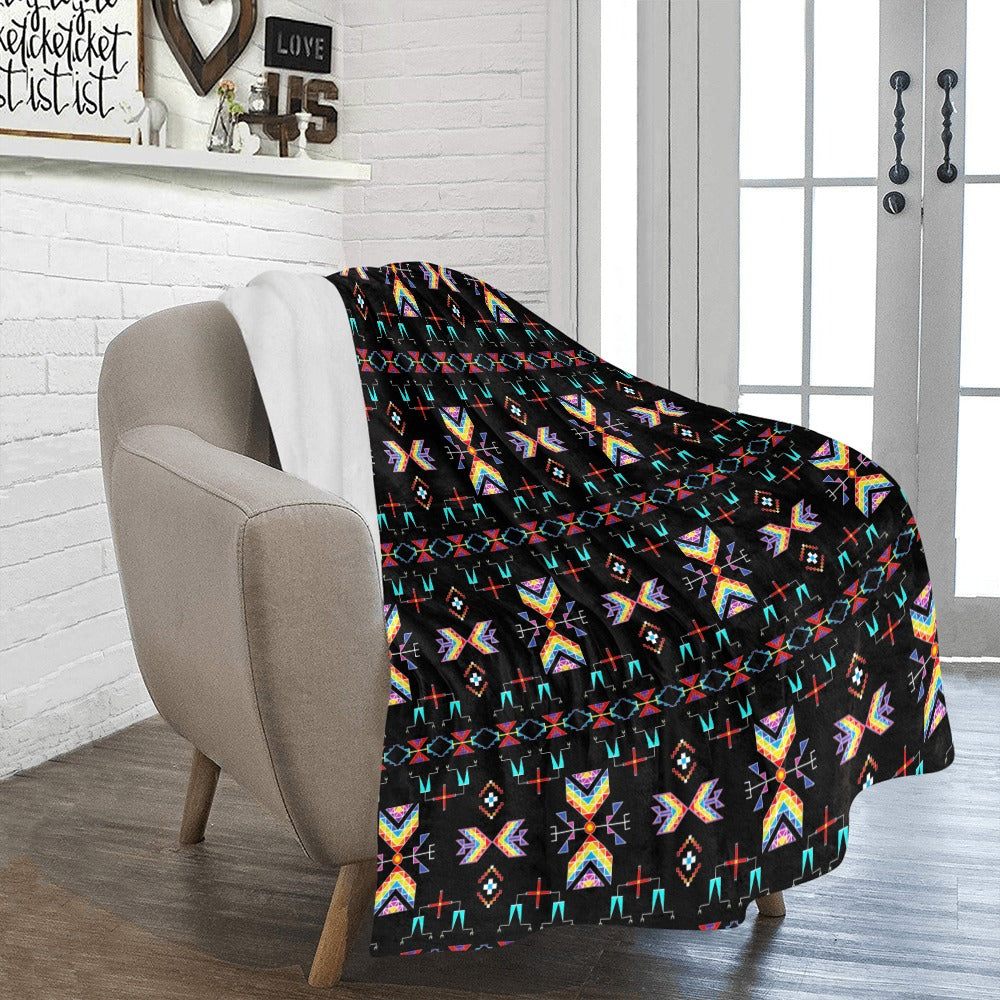 Rainy Chief Rainbow Black Ultra-Soft Micro Fleece Blanket 50"x60"