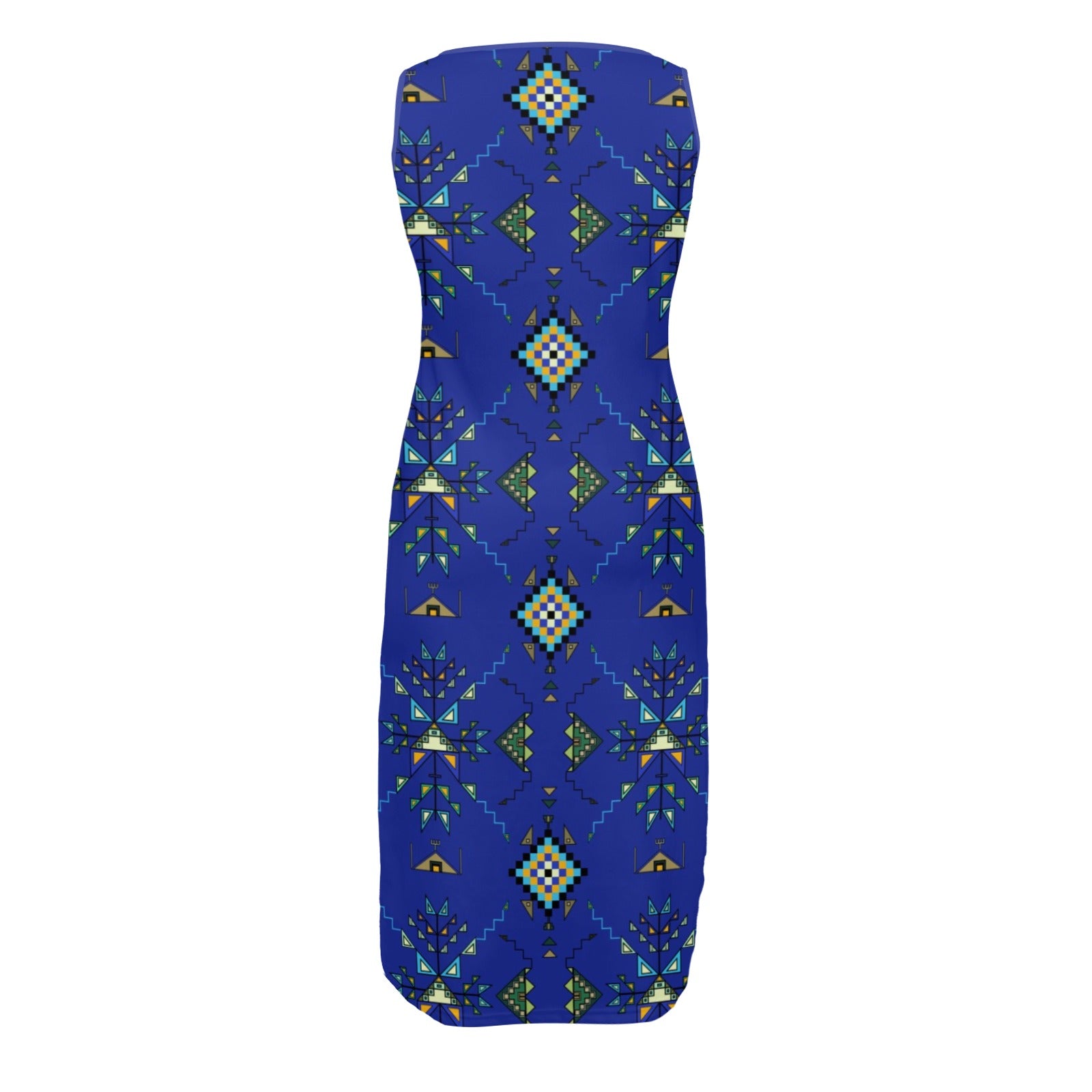 Bear Shield Dark Blue Phaedra Sleeveless Open Fork Long Dress