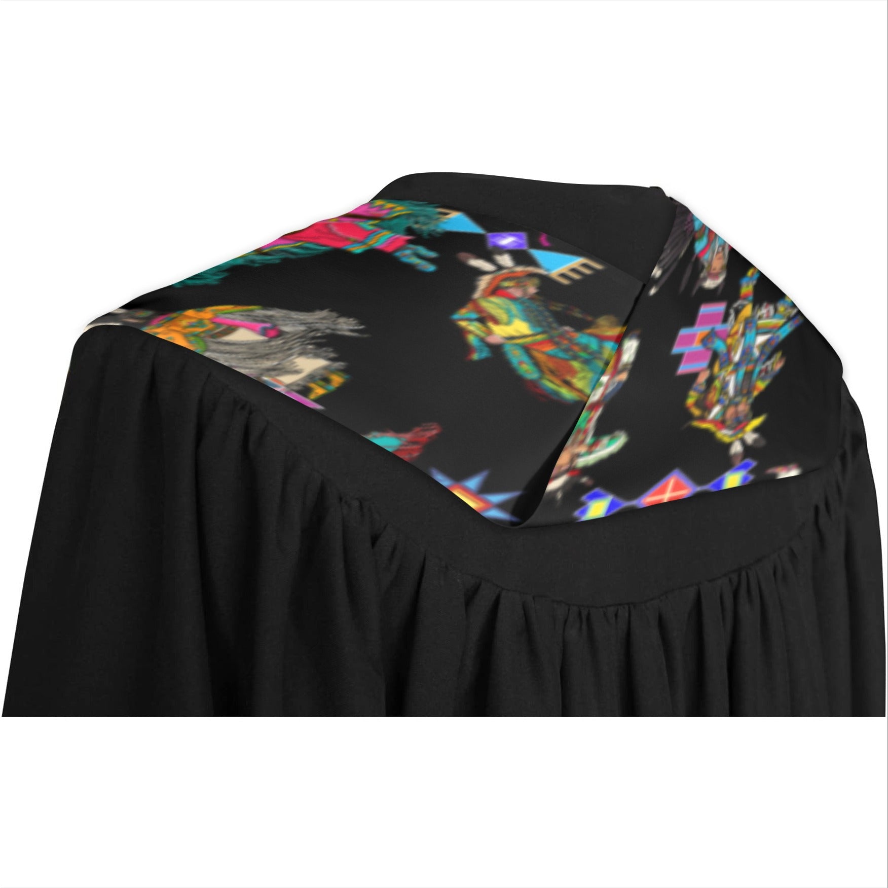 Grand Entry Dancers Black Graduation Stole