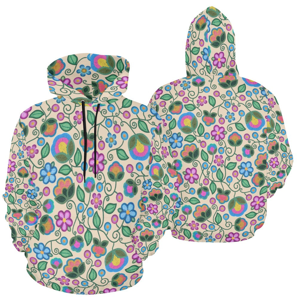 Turquoise Sunbeam Cream All Over Print Hoodie for Women (USA Size)