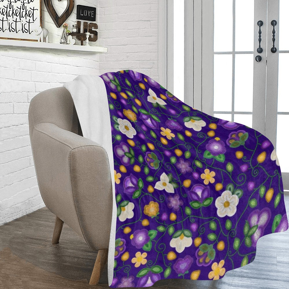 Midnight Moss Bloom Aubergine Ultra-Soft Micro Fleece Blanket 60"x80"