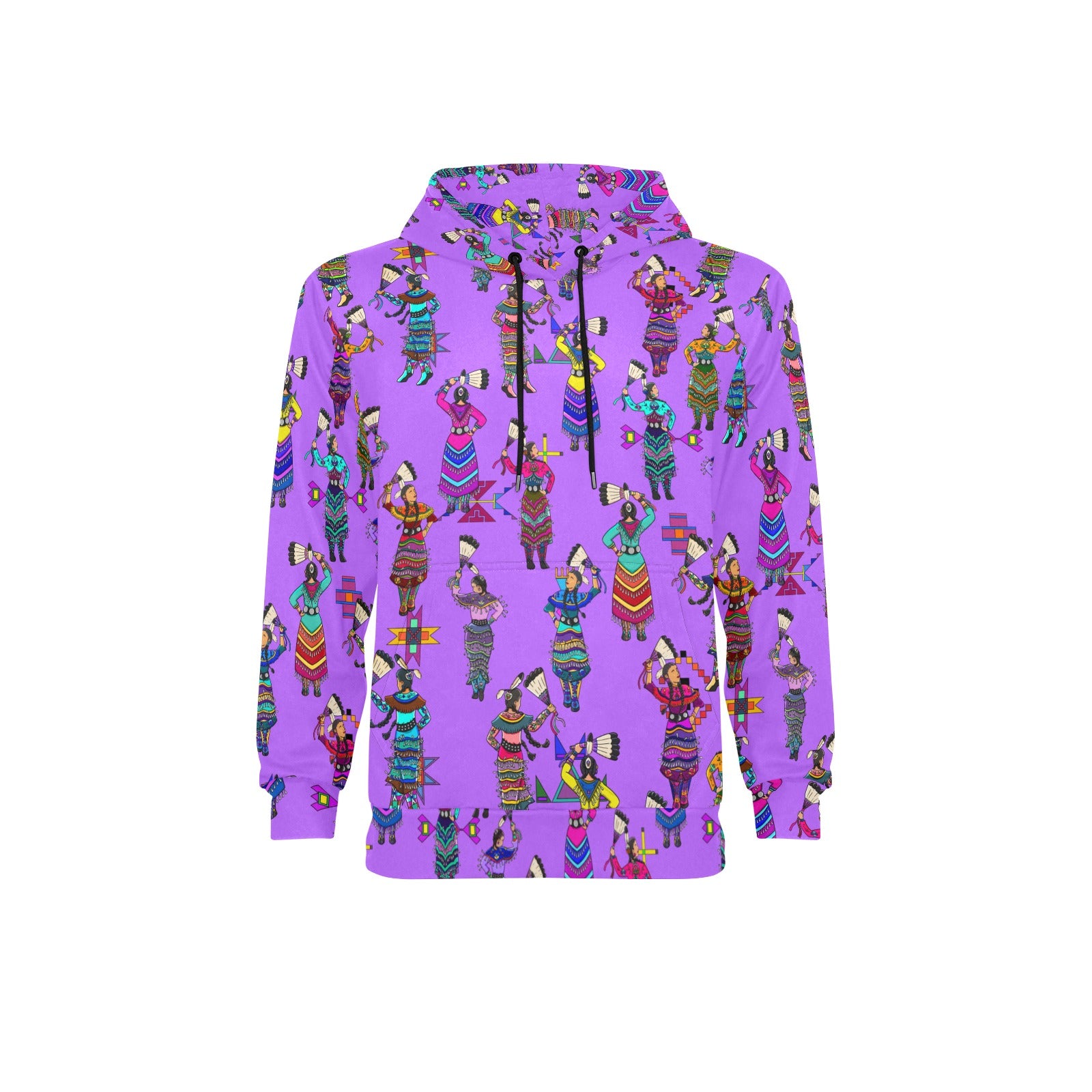 Women's Jingle Dancers Purple Men's Long Sleeve Fleece Hoodie