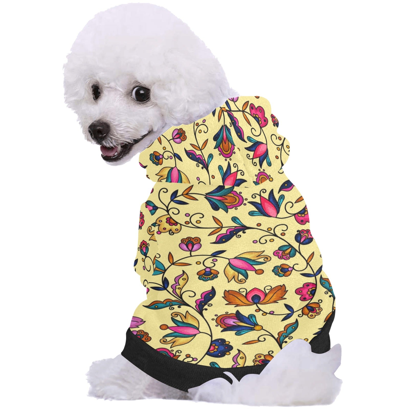 Copper Prairie Petals Yellow Pet Dog Hoodie