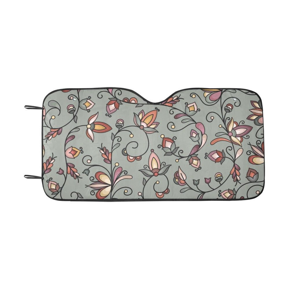 Burnt Sky Petals Green Car Sun Shade 55"x30"
