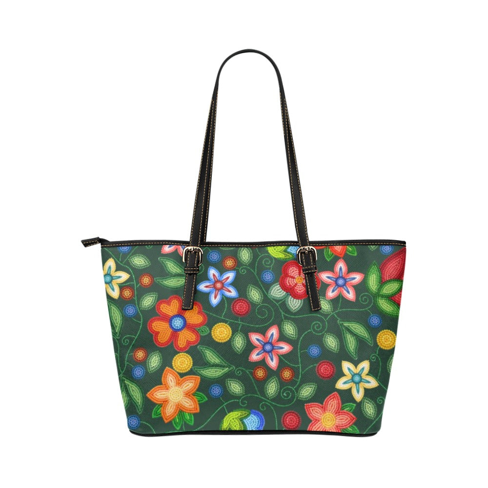Morning Harmony Forest Leather Tote Bag/Large