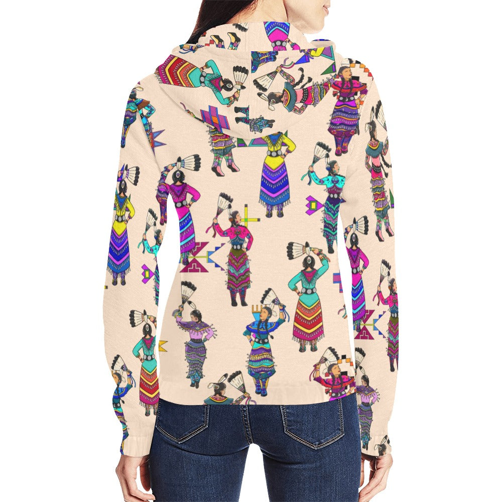 Women's Jingle Dancers Muslin Full Zip Hoodie for Women