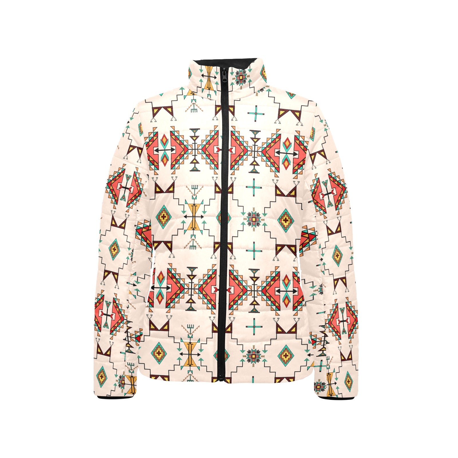 Thunder Flight Cream Women's Stand Collar Padded Jacket