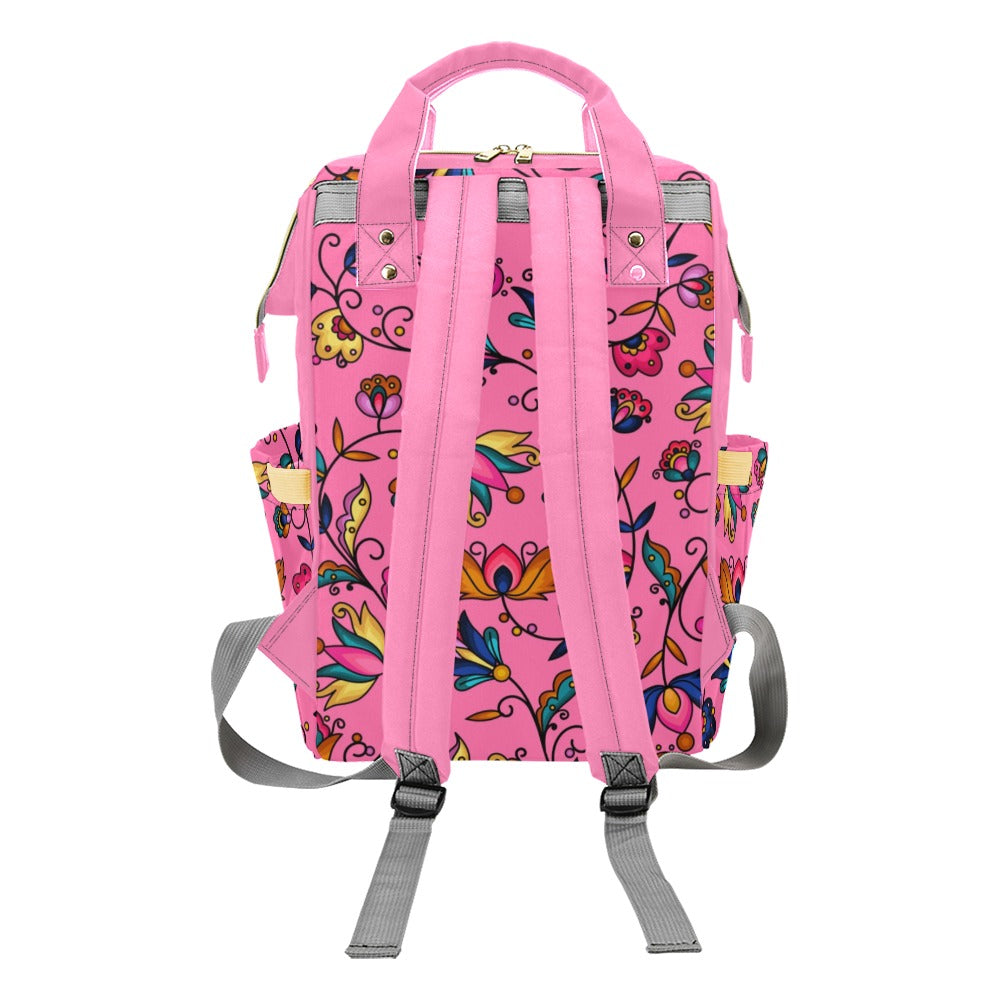 Copper Prairie Petals Pink Multi-Function Diaper Backpack/Diaper Bag