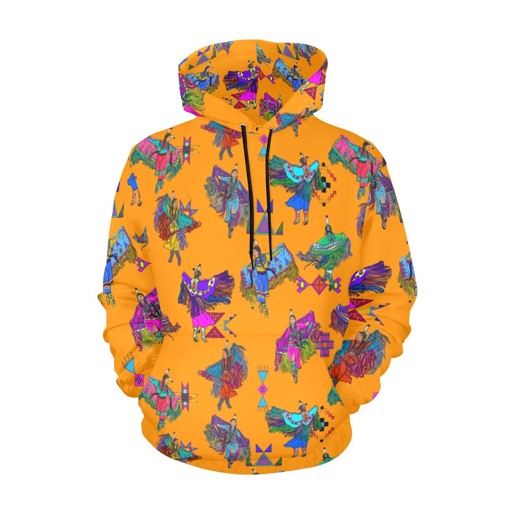 Women's Fancy Dancers Orange Hoodie for Men (USA Size)