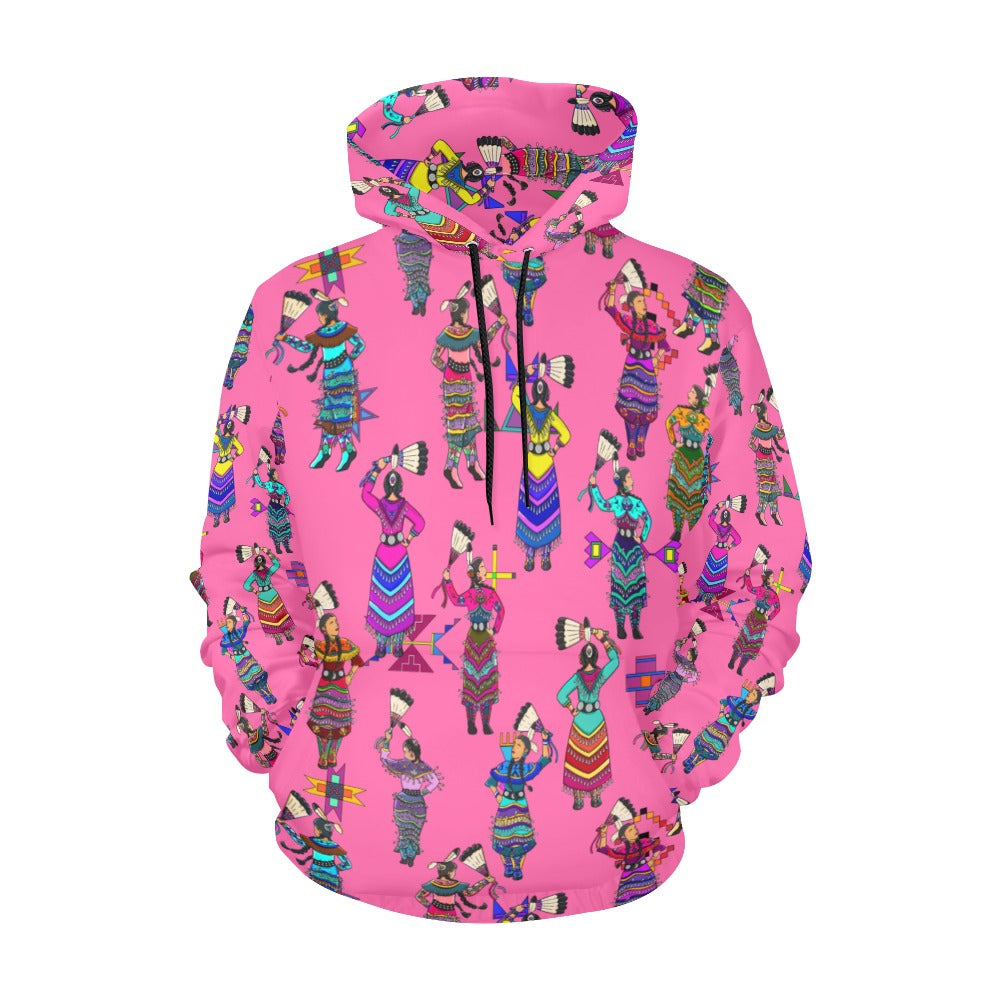 Women's Jingle Dancers Pink Hoodie for Women (USA Size)