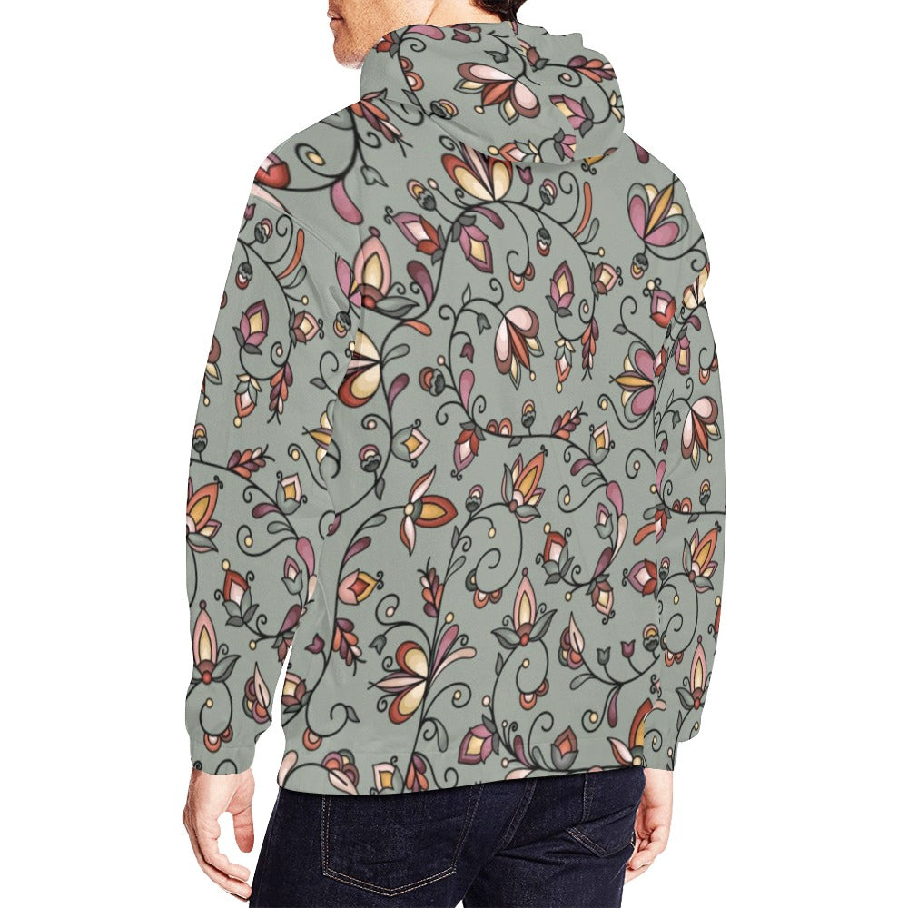 Burnt Sky Petals Green Hoodie for Men (USA Size)