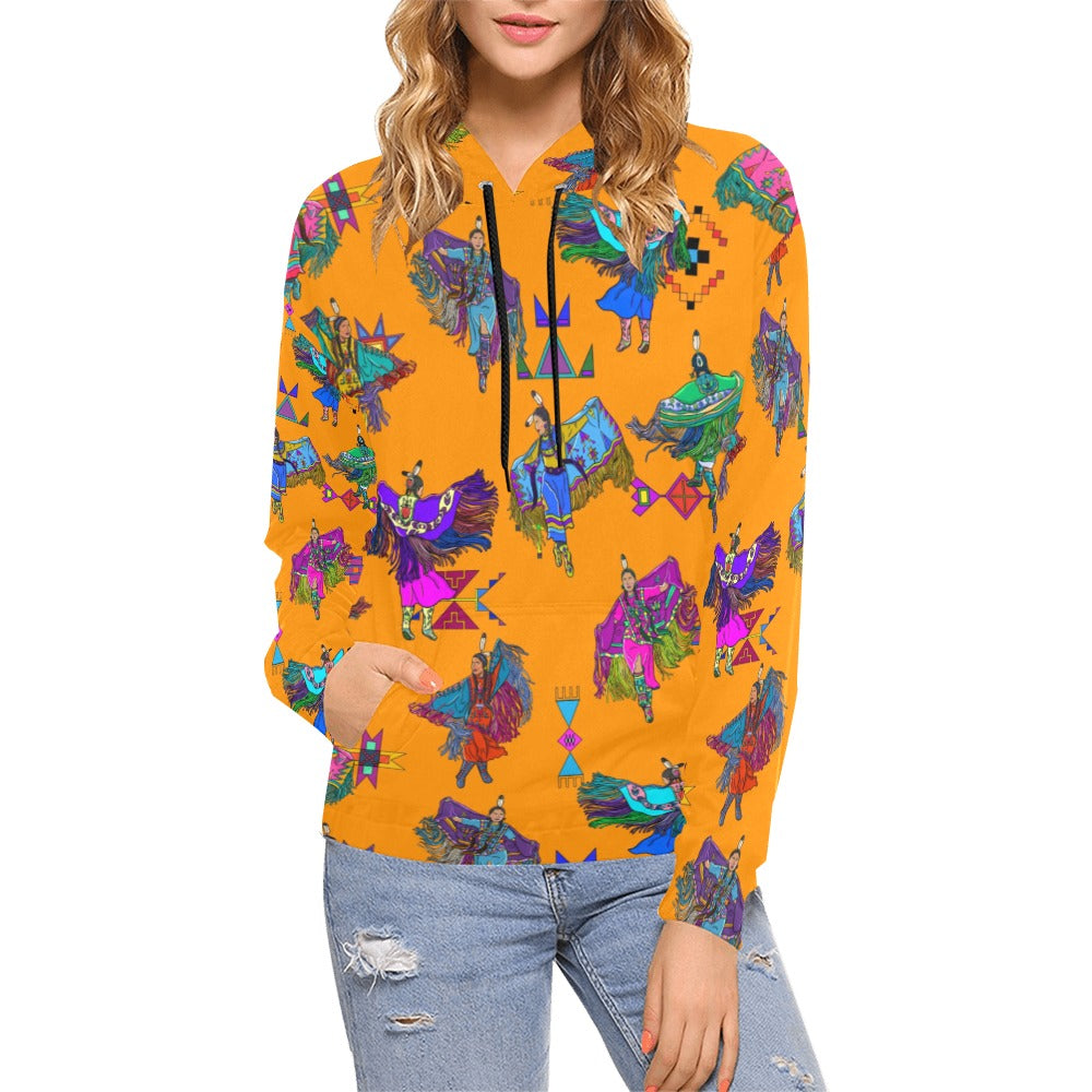 Women's Fancy Dancers Orange Hoodie for Women (USA Size)