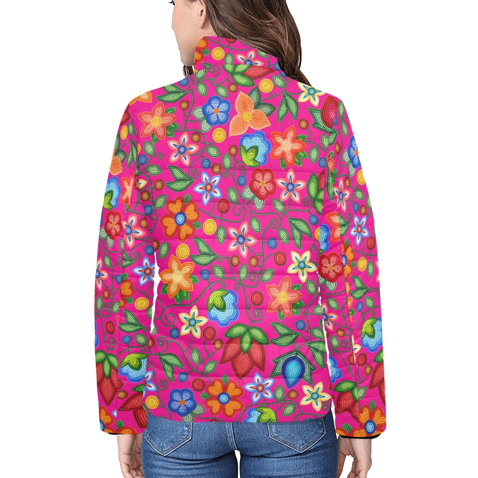 Morning Harmony Pink Women's Stand Collar Padded Jacket