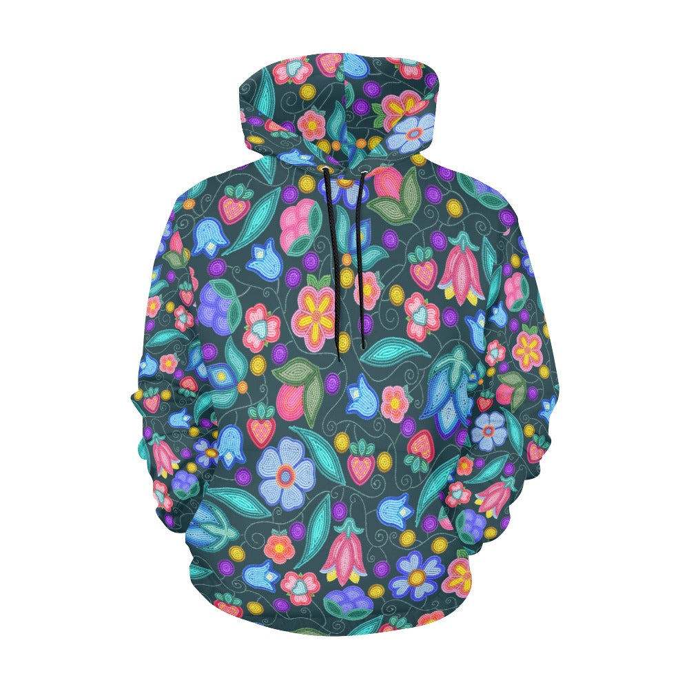 Sweet Offering Dark Teal All Over Print Hoodie for Women (USA Size)