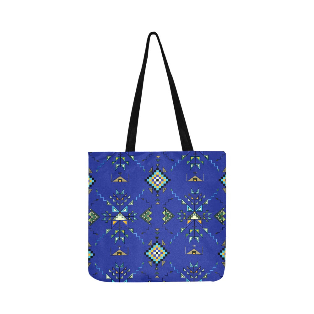 Bear Shield Dark Blue Reusable Shopping Bag (Two sides)