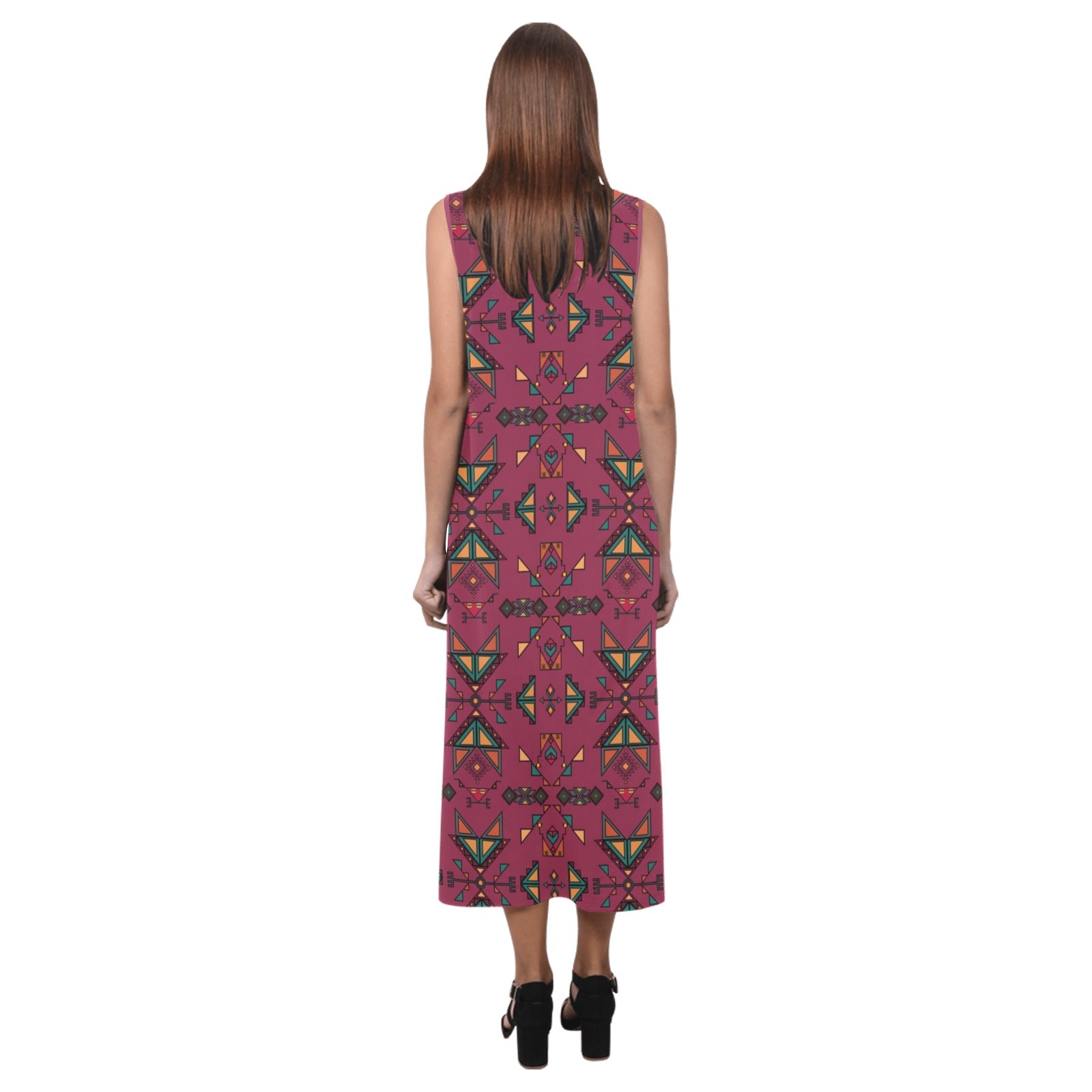 Arrow dawn Maroon Phaedra Sleeveless Open Fork Long Dress