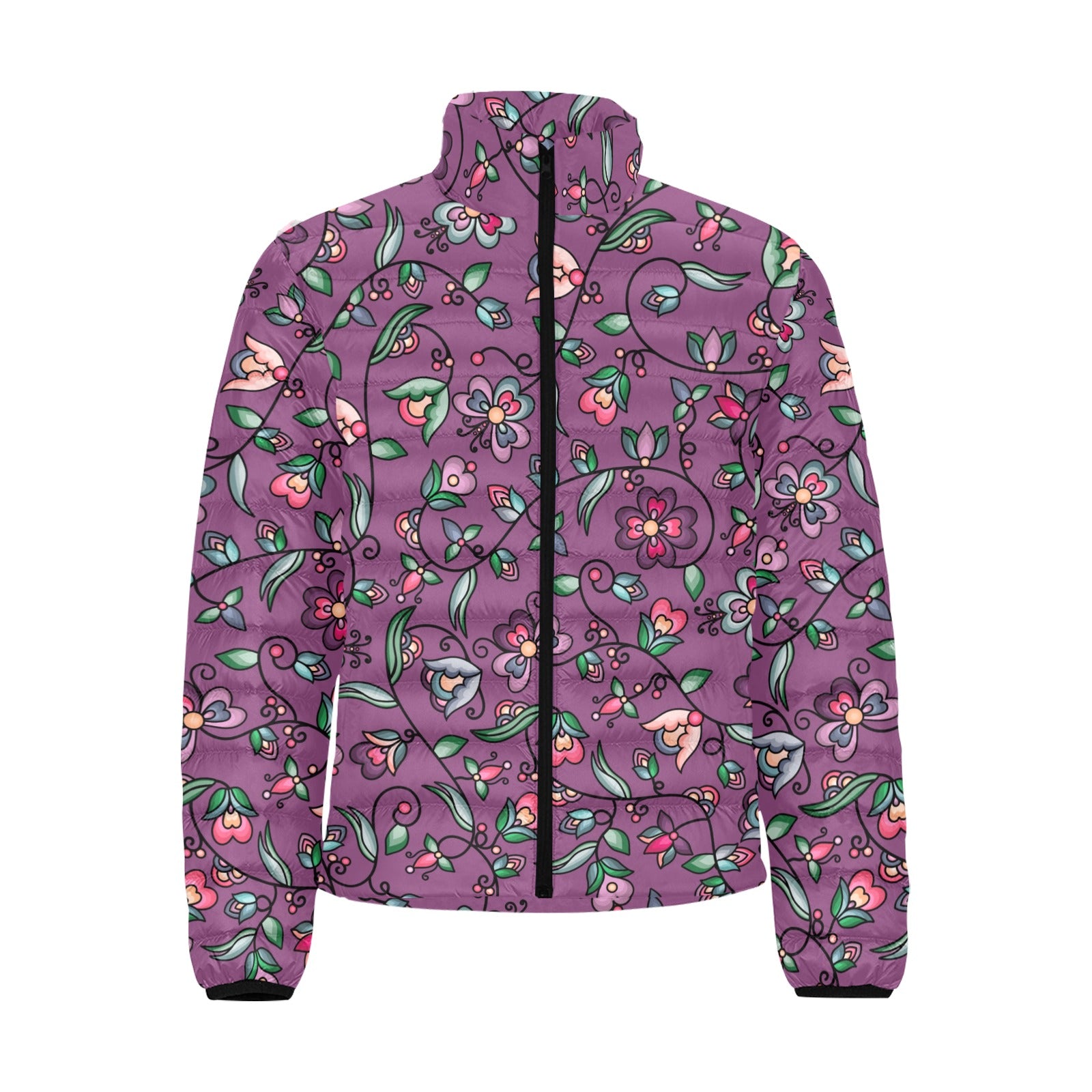 Amber Evening Garland Purple Men's Padded Jacket