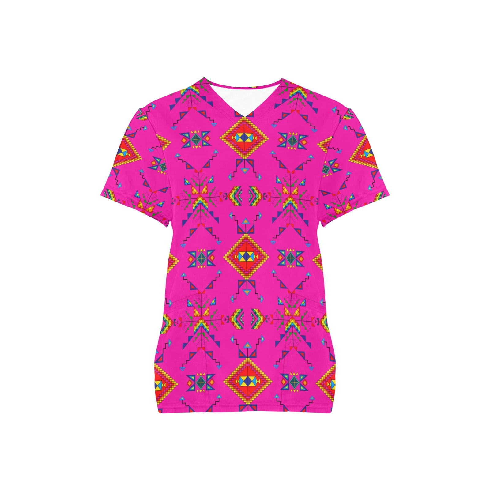 Buffalo Jump Pink Scrub Top