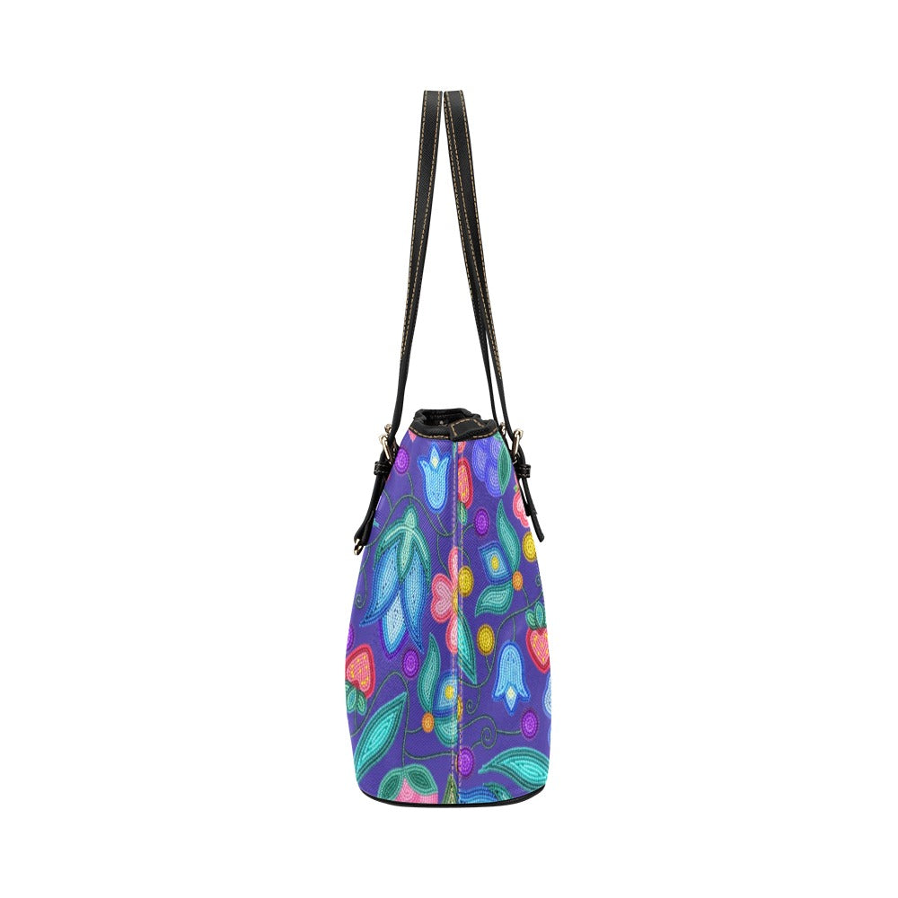 Sweet Offering Indigo Leather Tote Bag/Large