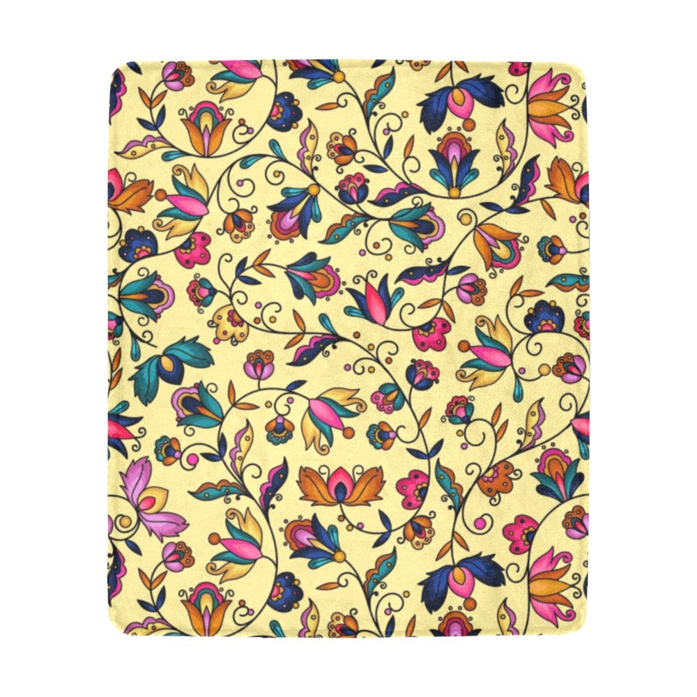 Copper Prairie Petals Yellow Ultra-Soft Micro Fleece Blanket 50"x60"